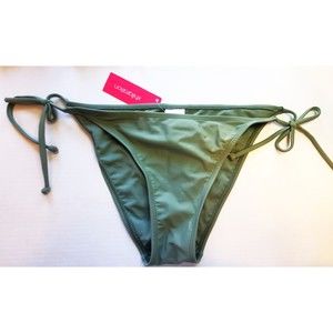 NWT Sexy Bikini Bottom Sage "Xhilaration" Cheeky Size Large Side Strings